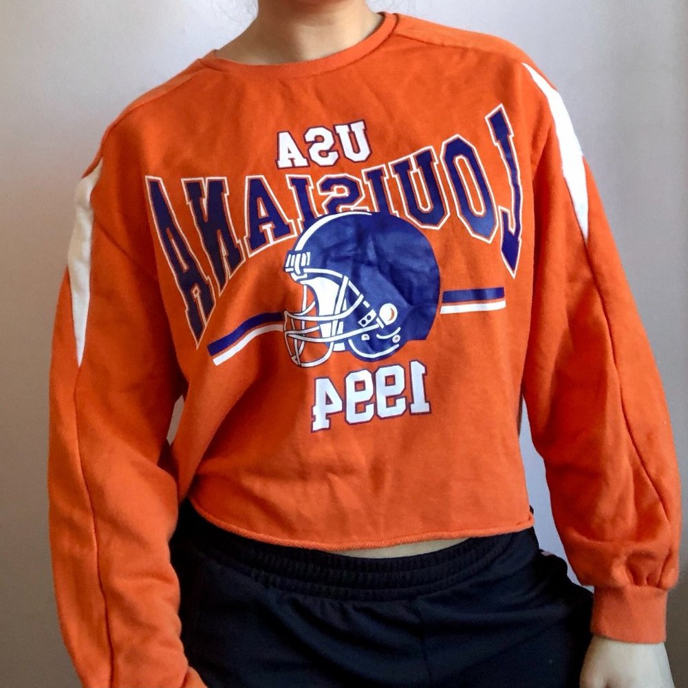 Orange USA Louisiana Football 1994 Crew Neck